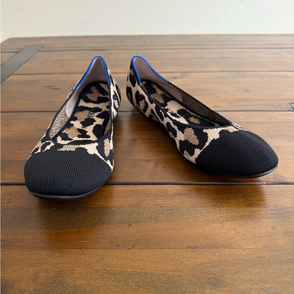 Rothy's Black and Tan Leopard Print Flats - Picture 3 of 6